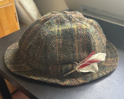 Vintage Dunn & Co Harris Tweed Trilby Hat Wool Size 7  57cm Retro British