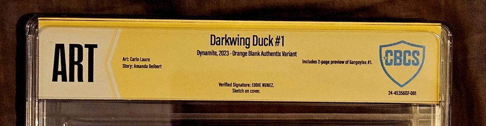 Darkwing Duck #1 Arte Original Firmado y Esbozado por Eddie Núñez CBCS ART Foto 2 de 2