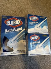 Clorox BATH WAND Bath Shower Wand Cleaning System KIT Retired NOS Wand + 12 Pads