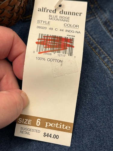 NWT Alfred Dunner Denim Maxi Skirt VTG Sz 6P Button Up Pockets Elastic Waist - Picture 3 of 4