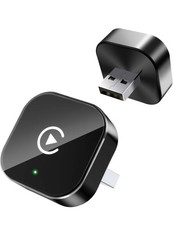 Wireless CarPlay Android Auto Adapter Plug  Play Voice Touch Control for Cars