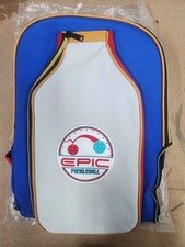 Epic Pickleball Backpack Built-in Cooler Blue/White Holds 2 Paddles 500D Nylon