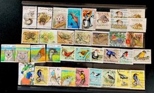 34 Briefmarken Australien, verschiedene Tiere, gestempelt, ohne Papier 