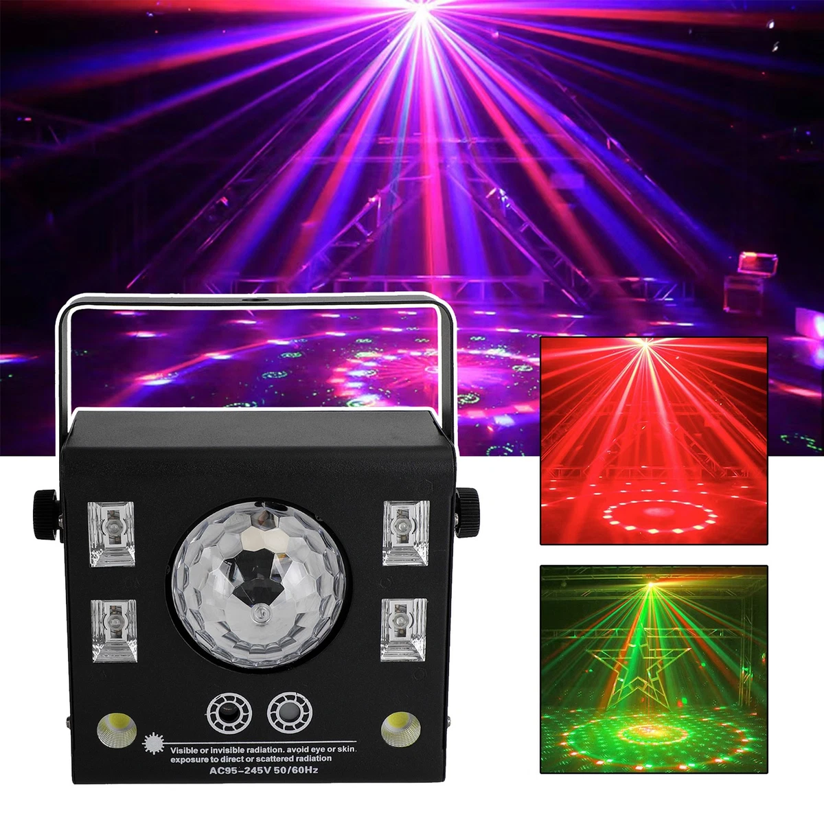 4 en 1 RGB Fiesta DJ Luz LED Escenario DMX Luz Mágica Esfera Haz Estroboscópico Luz