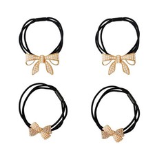 Xiwstar 4Pcs Korean Fashion Scrunchies Hair Bands Rhinestone Pearls Bow Hair ...