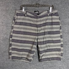 Vans Mens Striped Y2K Walk Shorts Grey Black Size 34 Casual Skateboarding