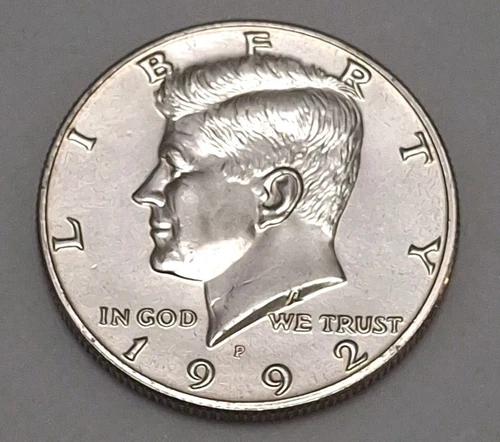 1992 P 50C Kennedy Half Dollar  Coin Circulated But Nice.  K453