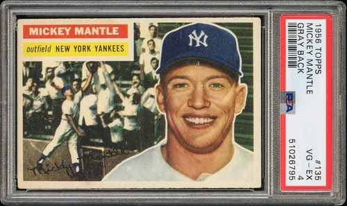 1956 TOPPS MICKEY MANTLE #135 GRAY BACK PSA 4