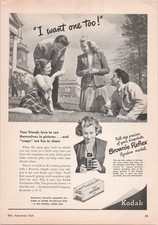 Kodak Brownie Reflex Synchro Model Vintage 1946 Print Ad Black White
