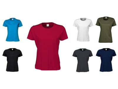 TEE JAYS Damen T-Shirt Kurzarm Basic Shirt Women Sof-Tee Jersey S-3XL 8050 NEU