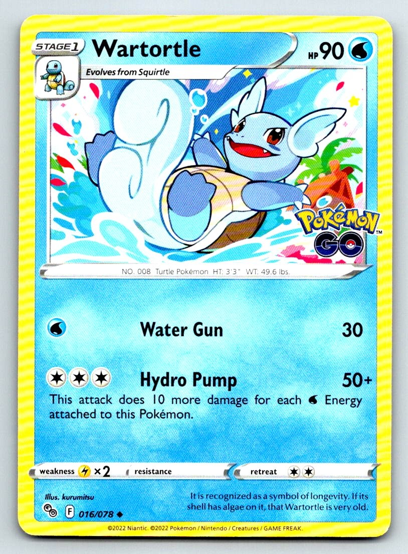 Pokemon Wartortle Pokemon GO PGO Regular 016/078 LP