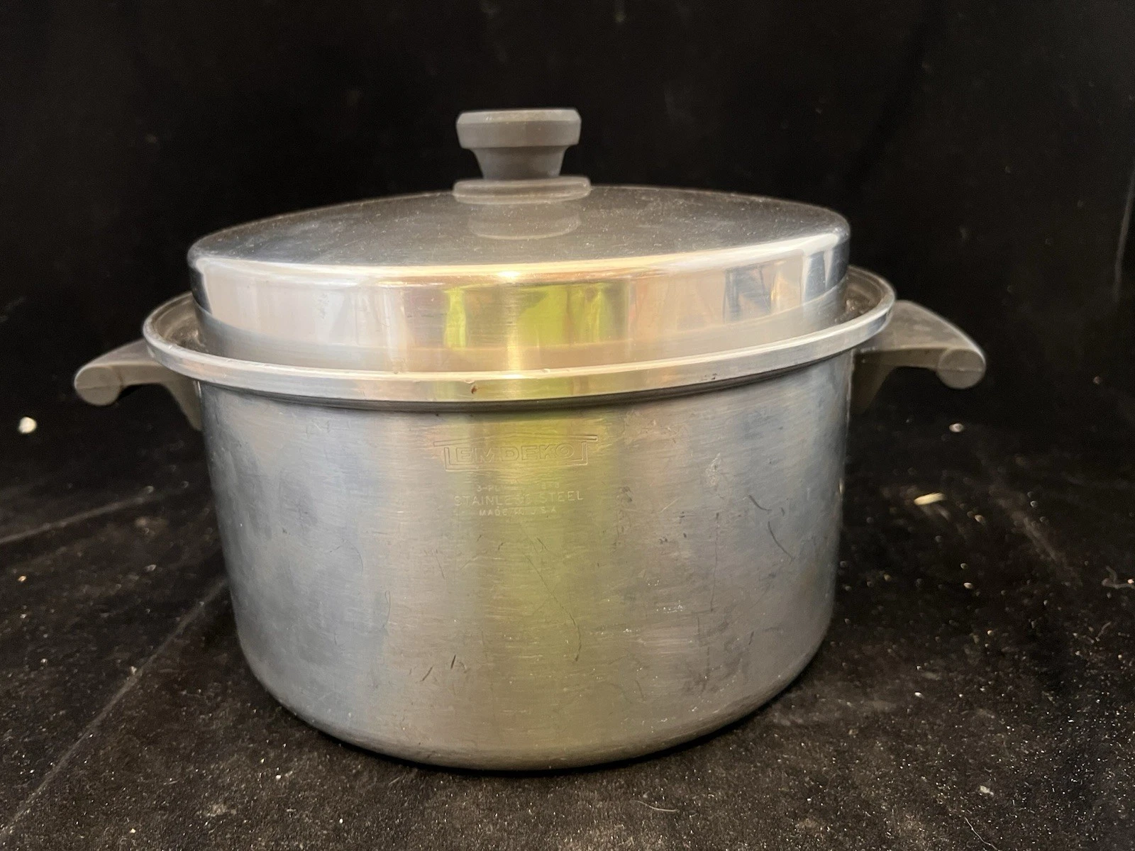 Emdeko Dutch Oven Pan Dome Lid 10.75" 3 Ply 18-8 Stainless Steel USA Made