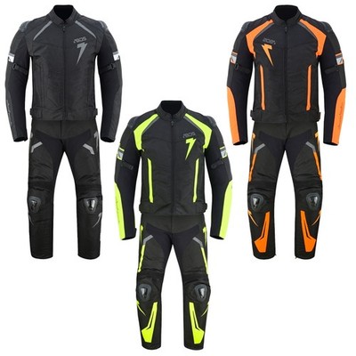 Motorcycle Jacket & Trousers Mens Summer - Textile Suit with Protectors, Breathable