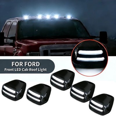 White LED Cab Roof Marker Running Light For 99-16 Ford F250 F350 F450 F550 Smoke