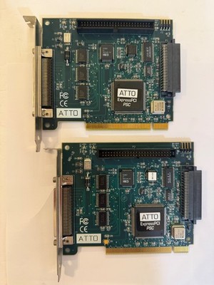 Lot of 2 Vintage ATTO ExpressPCI PSC SCSI PCI Controller Cards Apple Power Mac