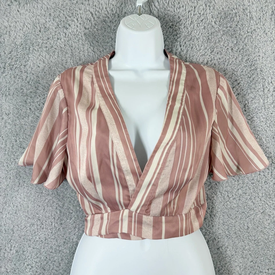 Show Me Your Mumu Arie галстук топ тапочки полоски блеск размер L розовый белый - Изображение 2 из 4