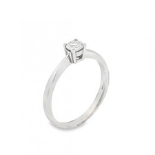 9ct White Gold Diamond Engagement Ring - Size M½ - 0.25ct