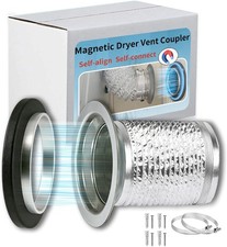 JPFLAEYX Magnetic Dryer Vent Coupler Self-connect Self-align 4 inches, Silver
