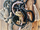Natural Decorative Wooden Beaded Garland with Tassels, five total in the lot — photo 2