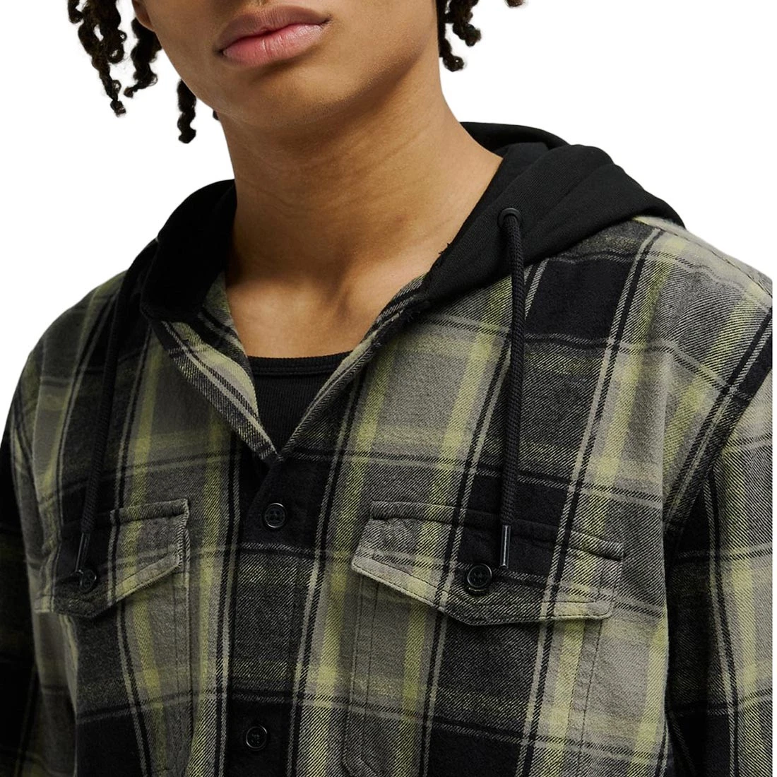 DC Ruckus Camiseta Polo De Manga Larga Con Botones Negro