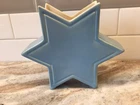 Rare  Weller Art Pottery 1930s Atlas Line 6 Point Star 7.25" Light Blue Vase