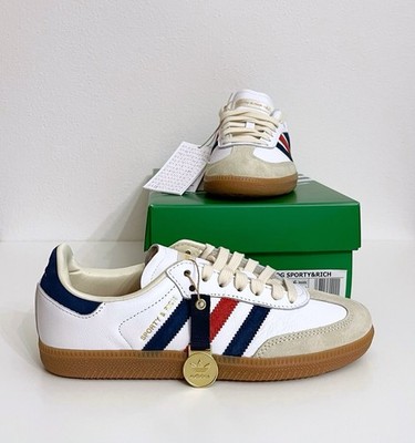 Adidas Originals Samba OG IH8338 Sporty & Rich Leder Weiß & Wildleder Rot Blau 38