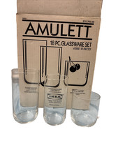 Vintage IKEA AMULETT 18-piece glassware set 1990s in Original Box Made in USA