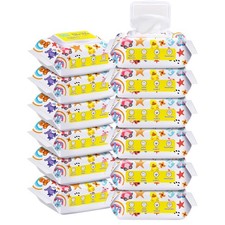 Saline Baby Wipes, Unscented, 360 Count 12 Packs of 30 Wipes Saline Face Wipes