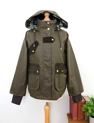 Neu BARBOUR Olive Willowmere Wax Spey Größe UK 10 EU 36 USA 6 Medium Reighton