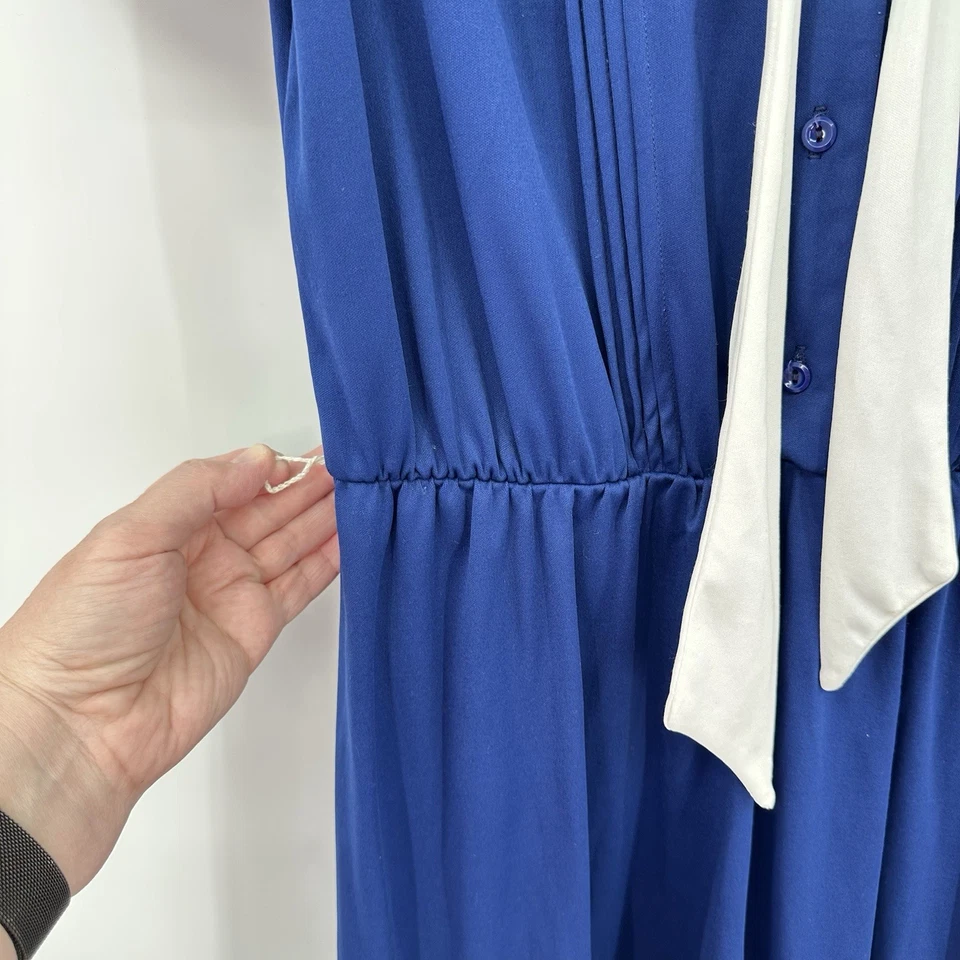 VESTIDO MARINERO NÁUTICO VINTAGE AÑOS 70 hasta la rodilla manga corta azul marino MEDIANO Foto 4 de 4