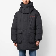Calvin Klein Jeans Logo Print Hooded Puffer Parka – Black – Men’s XL RRP £490