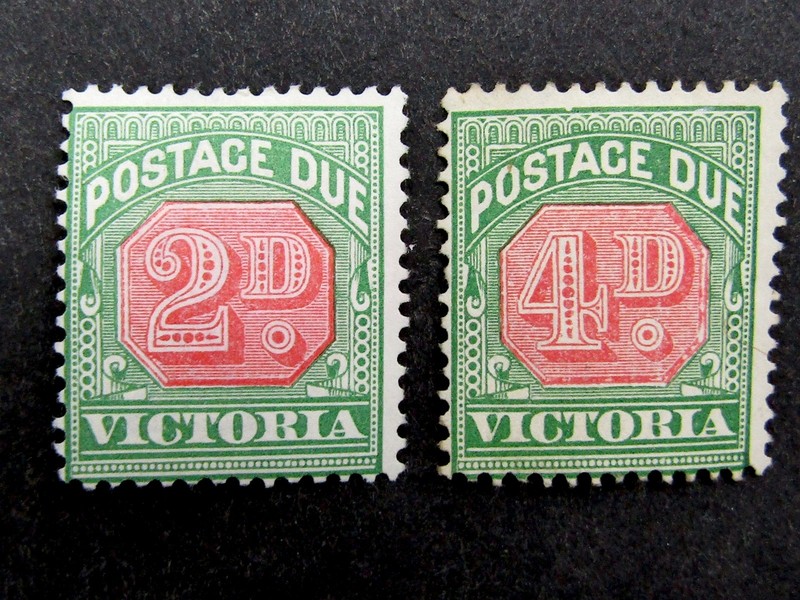 nystamps British Australian States Victoria Stamp # J17 J18 Mint OG H L10y1494