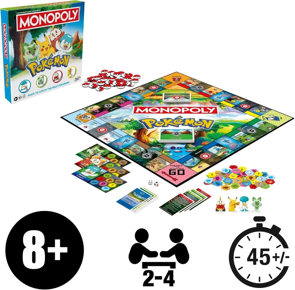 Monopoly Pokémon Edition - Juego de mesa inglés para 6 jugadores - ¡La aventura te espera! Foto 3 de 4