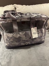 Sac fourre-tout pour chien camouflage gris rouge, 25 lb Max Pooch Carrier, bretelles sur les épaules