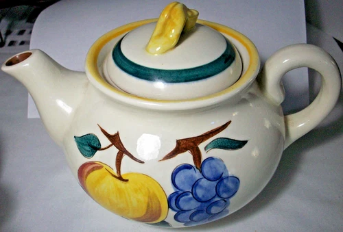Stangl Pottery: FRUIT: Teapot and Lid: GVC: NR