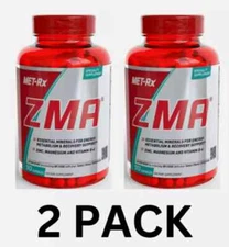 2 Pack MET-Rx ZMA Dietary Supplement, ZMA 90 Ct. Essential Minerals. Exp 10/25