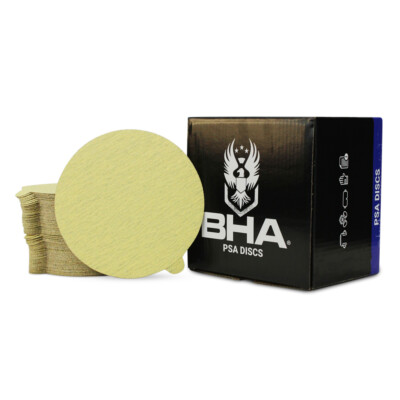 100 Pack - 6 Inch 600 Grit Gold Peel and Stick Adhesive Backed PSA Sanding Discs