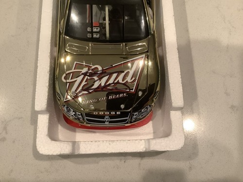 KASEY KAHNE & EVERNHAM AUTOGRAPHED 2008 BUDWEISER GOLD COT DIECAST W/COA & CARD