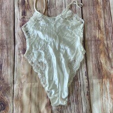 Y2K VTG Victoria s Secret Small Gold Label Satin Lace BodySuit Fairy Grunge 90s