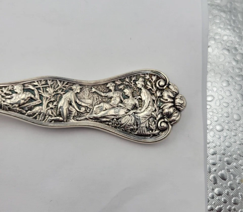 Редкая салатная сервировочная ложка Olympian Tiffany & Co 10 5/8 дюйма чистое серебро 164 г - Изображение 4 из 4