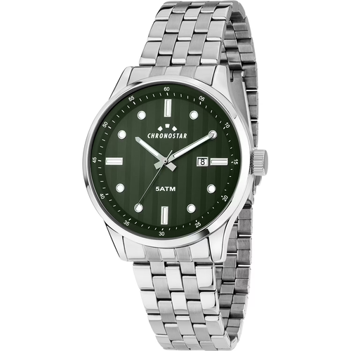 Montre Hommes Chronostar Cadran Vert Temps Date Étui 43 MM - Photo 1 sur 7