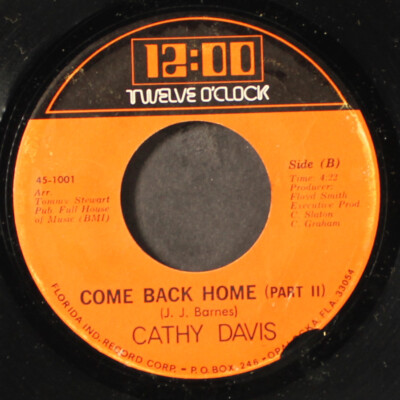 CATHY DAVIS: come back home / part 2 TWELVE O'CLOCK 7'' Single 45 RPM