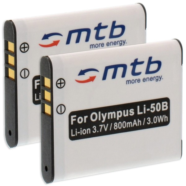 2 Akkus Li-50B Li50B FüR Olympus Mju µ TOUGH-6020, TOUGH-8000, Tough-8010-image