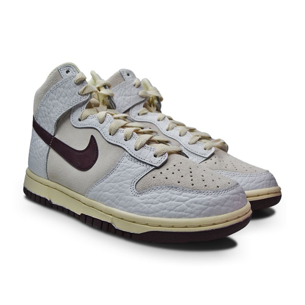 Womens Nike Dunk High - FB8482 100 - LT Orewood Brn Burgundy Crush 