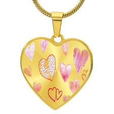 Graphic Heart Pendant  Necklace - Hearts