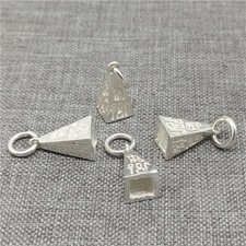 4pcs of 925 Sterling Silver Shiny Old Egyptian Pyramid Charms