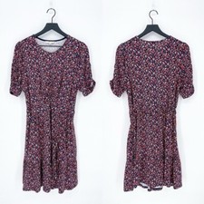 Boden Women's US 12 Ruched Bust Jersey Mini Dress Pink Sherbet Petal Foliage