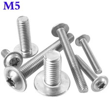 M5 -0.8 304 Stainless Steel Flange Washer Torx Button Head Screws Six Lobe Bolts