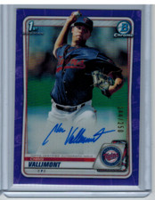 2020 Bowman Chrome Chris Vallimont Purple Refractor Autograph /250 Twins