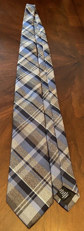 Corbata Croft & Barrow azul gris 100 % poliéster para hombre hecha en China Foto 3 de 4